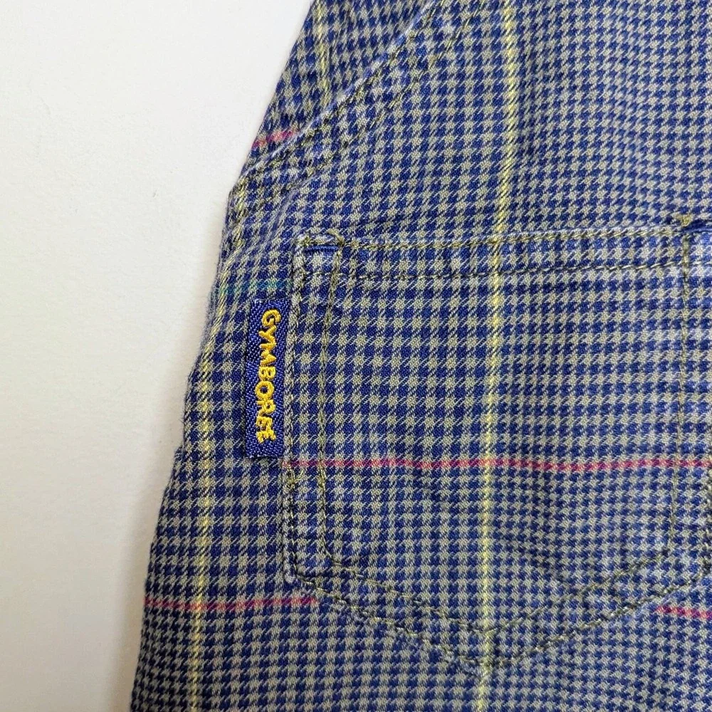 Vintage Gymboree Houndstooth Golf Print Rainbow Tag 90s Overalls X-Small